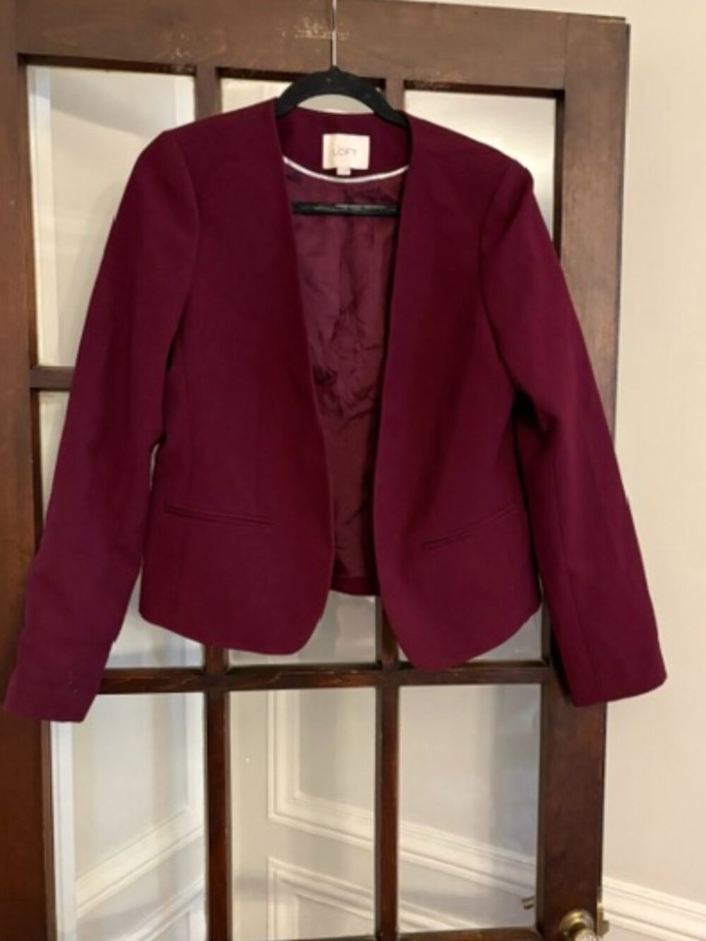 LOFT Burgundy Blazer, Size 10